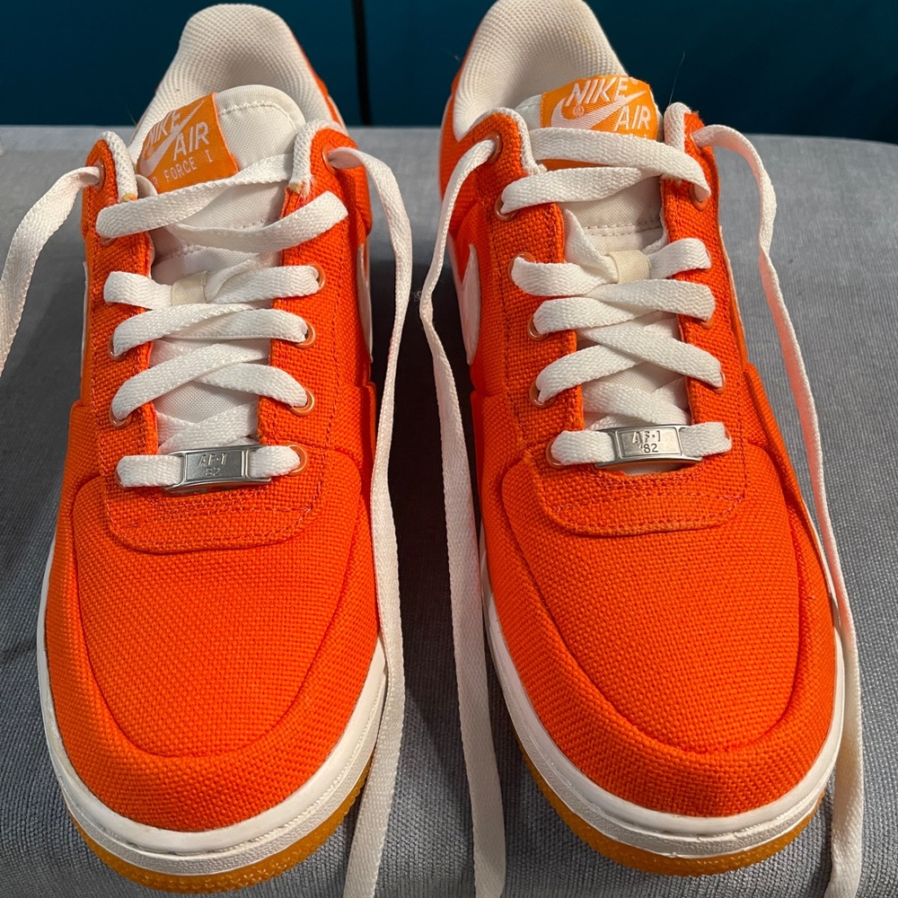 Nike Air Force 1 Orange and White Sneakers